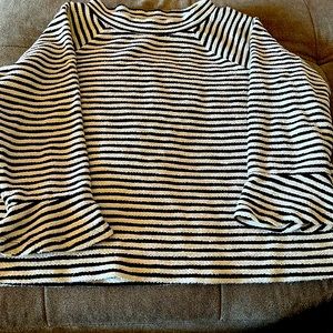 Loft Cotton striped 3/4 sleeve sweater